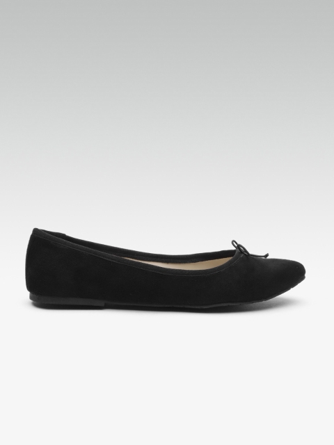 

Carlton London Women Black Solid Ballerinas with Bow Detail