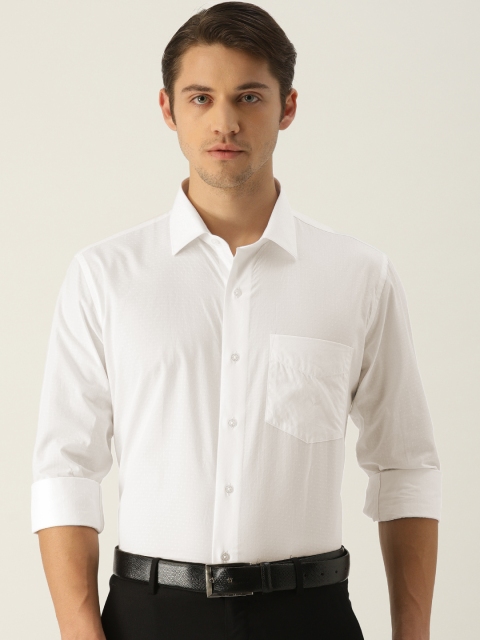 

Van Heusen Men White Slim Fit Self Design Formal Shirt