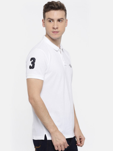 

Peter England Men White Solid Polo Collar T-shirt