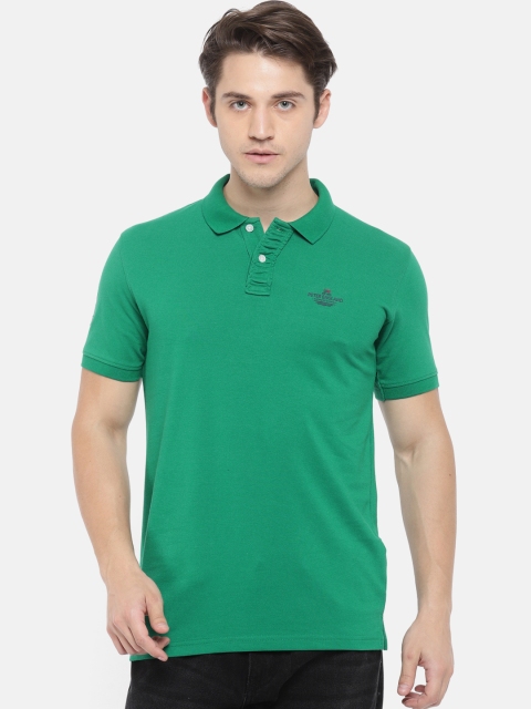 

Peter England Men Green Solid Polo Collar T-shirt