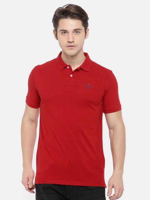 

Peter England Men Maroon Solid Polo T-shirt