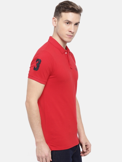 

Peter England Men Red Solid Polo Collar T-shirt