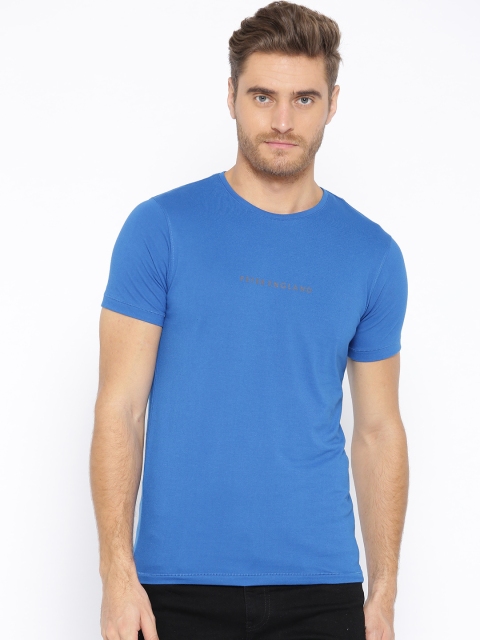 

Peter England Men Blue Solid Round Neck T-shirt