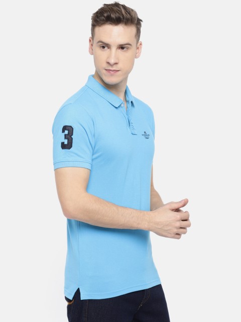

Peter England Men Blue Solid Polo Collar T-shirt