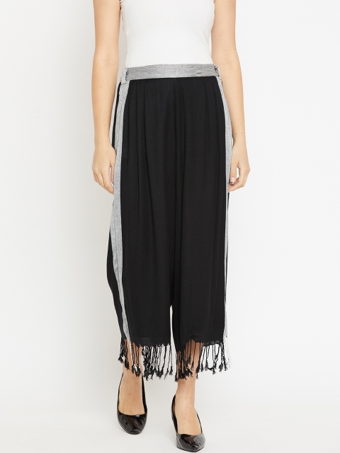 

I AM FOR YOU Women Black Wide Leg Solid Palazzos