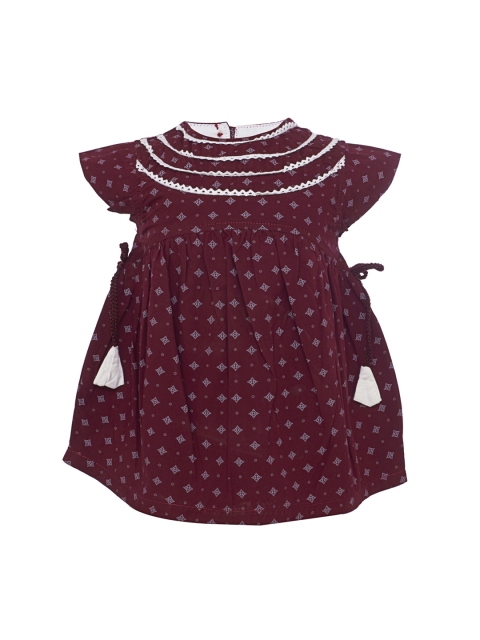 

TALES & STORIES Girls Maroon Printed Empire Pure Cotton Top