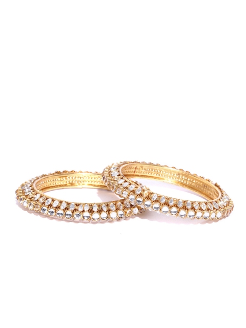 

Priyaasi Set of 2 Gold-Plated Kundan-Studded Handcrafted Bangles