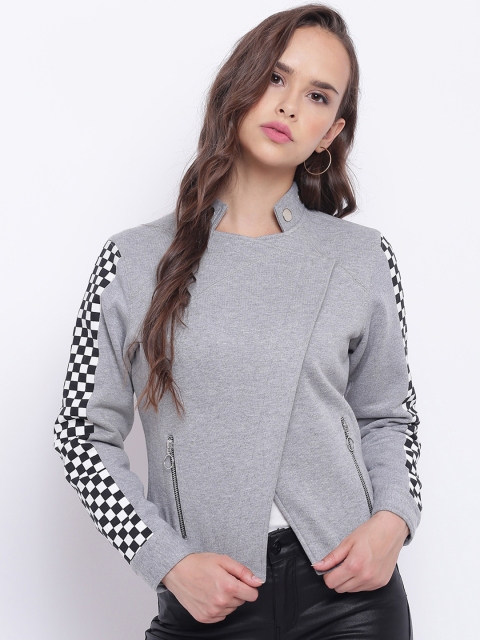 

Texco Women Grey Checked Insulator Biker Jacket