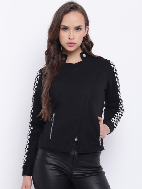 

Texco Women Black Checked Insulator Biker Jacket
