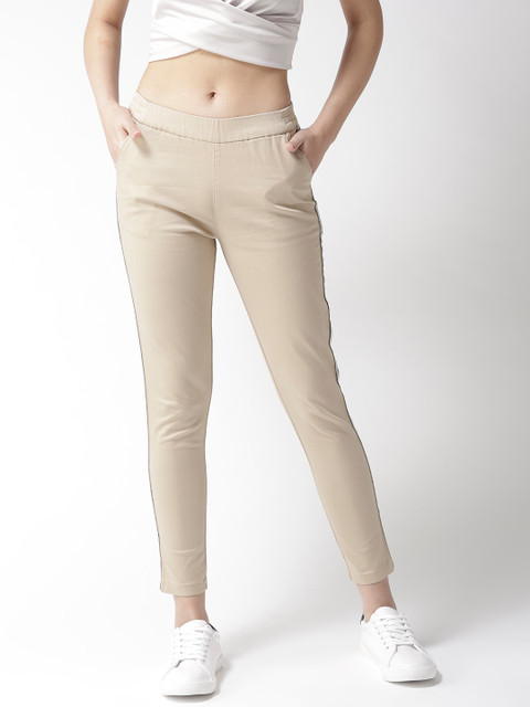 

Xpose Women Beige Solid High-Rise Treggings