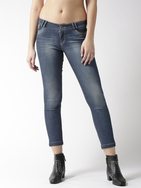 

Xpose Women Navy Blue Slim Fit Low-Rise Clean Look Stretchable Cropped Jeans