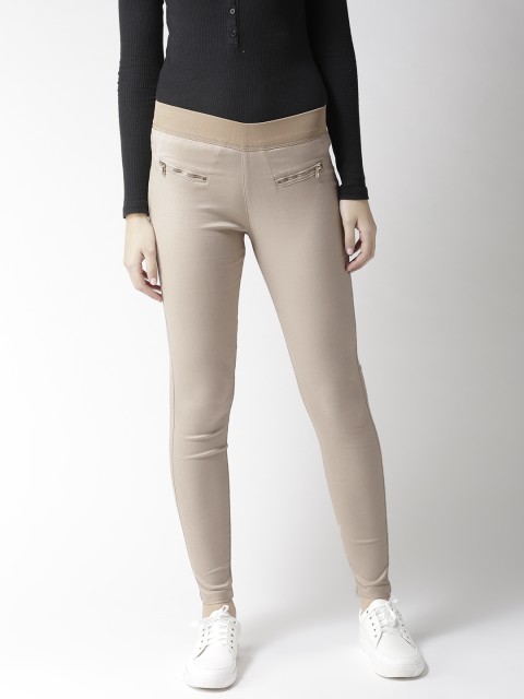 

Xpose Beige Skinny Fit Cropped Treggings