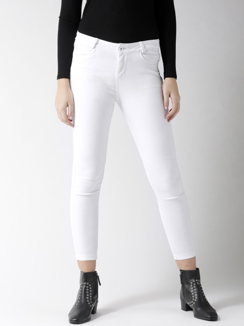 

Xpose Women White Skinny Fit Mid-Rise Clean Look Stretchable Cropped Jeans