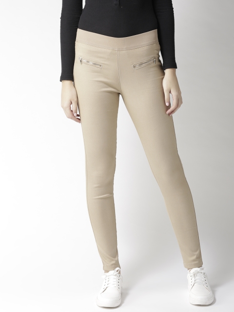 

Xpose Women Beige Solid Treggings