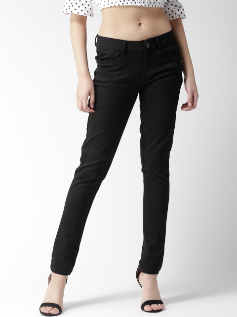 

Xpose Women Black Slim Fit Mid-Rise Clean Look Stretchable Jeans