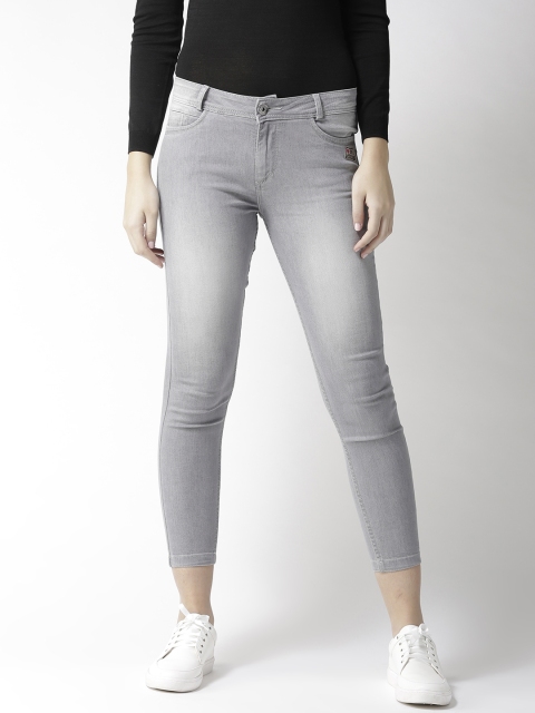 

Xpose Women Grey Skinny Fit Mid-Rise Clean Look Stretchable Cropped Jeans