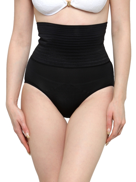 

Laceandme Women Black Striped Tummy Shaper 4196