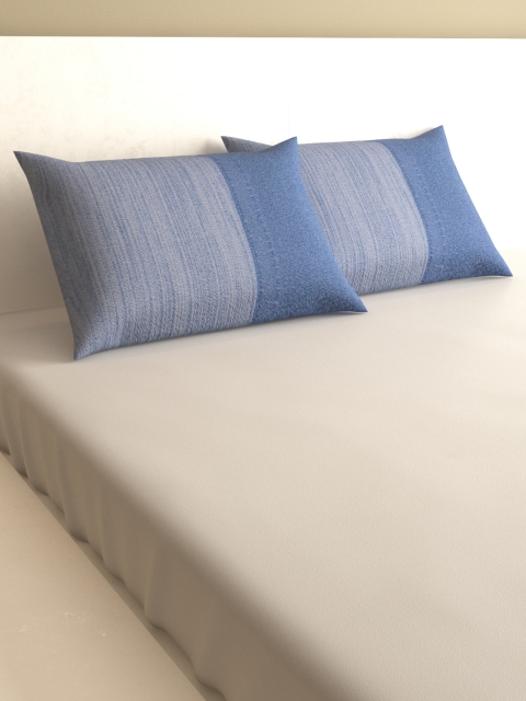 

MARK HOME Blue Set of 2 600 TC Rectangular Pillow Covers