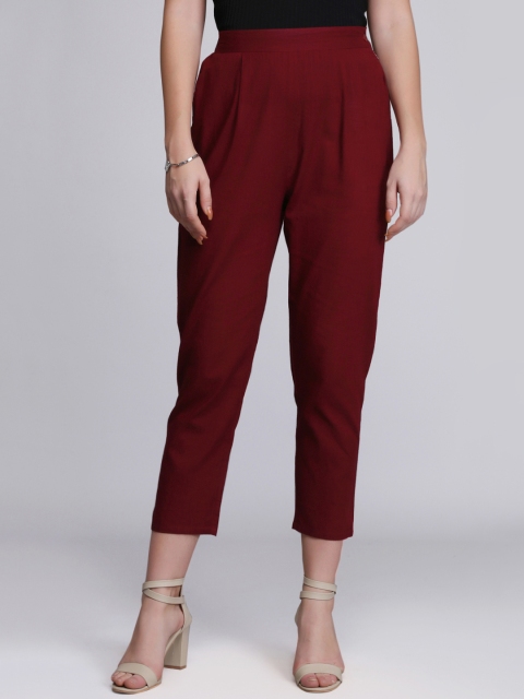 

Ojjasvi Women Maroon Regular Fit Solid Culottes