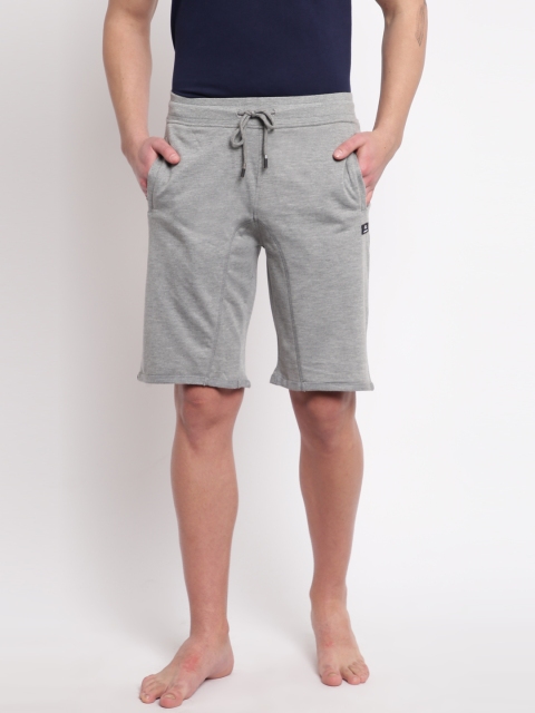 

Sweet Dreams Men Grey Melange Solid Lounge Shorts
