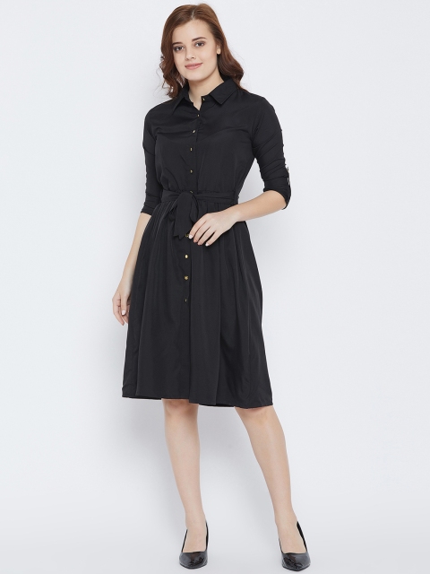

The Dry State Women Black Solid Shirt Dress