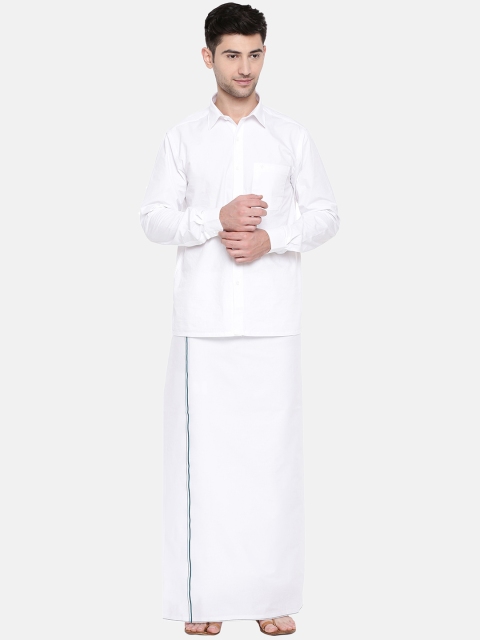 

RAMRAJ COTTON Men White Dhotis