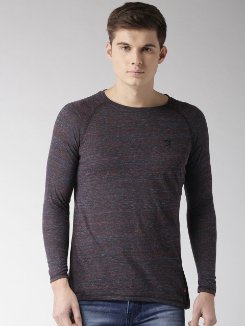 

Rodamo Men Charcoal Grey Solid Round Neck T-shirt