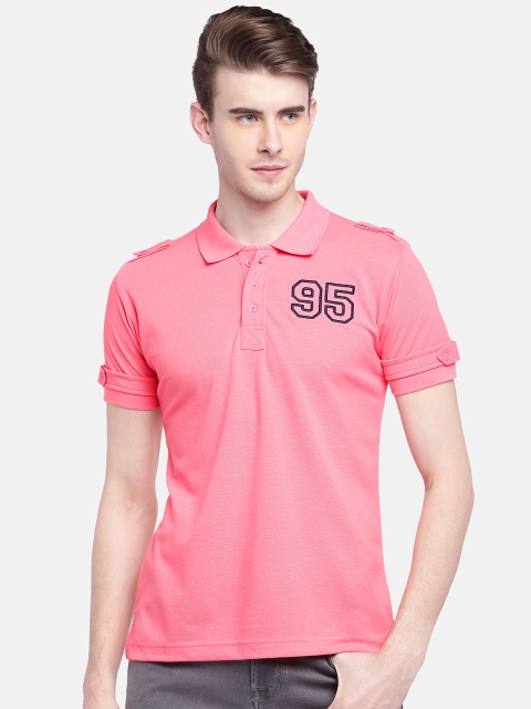 

GOT IT Men Pink Solid Polo Collar T-shirt