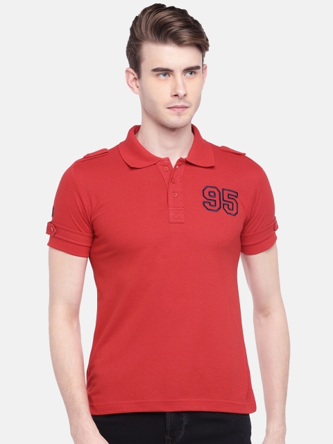 

GOT IT Men Red Solid Polo Collar T-shirt