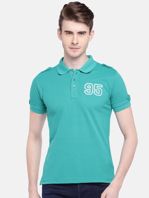 

GOT IT Men Sea Green Solid Polo Collar T-shirt