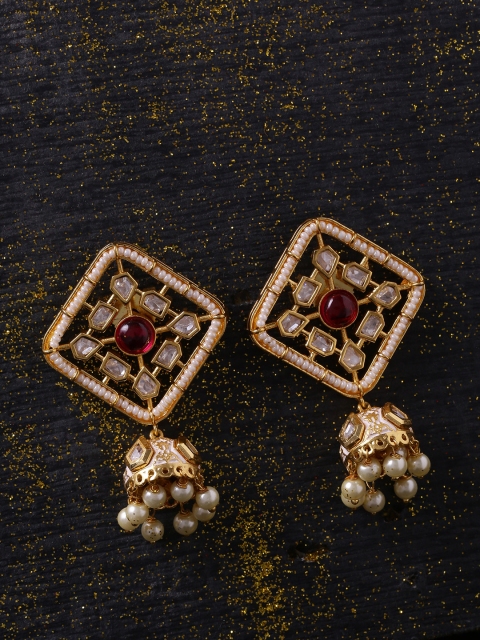 

Voylla Gold-Toned Geometric Drop Earrings