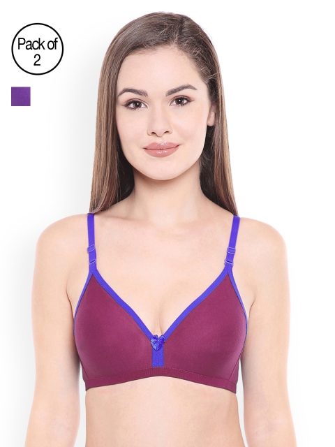 

Bodycare Blue & Rose Solid Non-Wired Non Padded T-shirt Bra