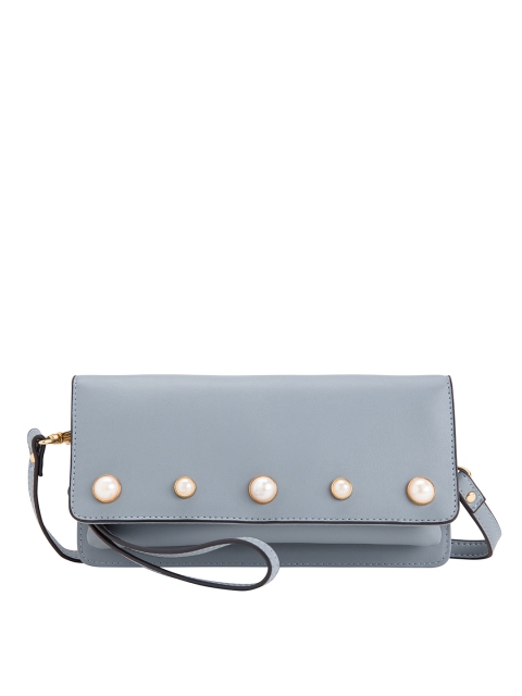 

CARPISA Women Blue Beaded Two Fold Wallet with Wrist Loop & Sling Strap