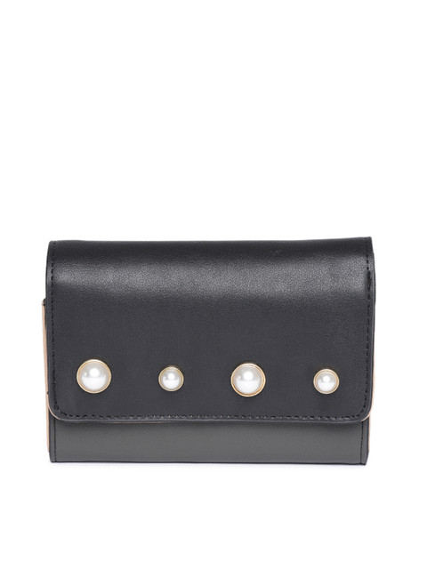 

CARPISA Women Black Solid Two Fold Wallet
