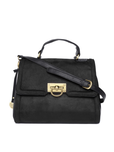 

CARPISA Black Solid Satchel Bag