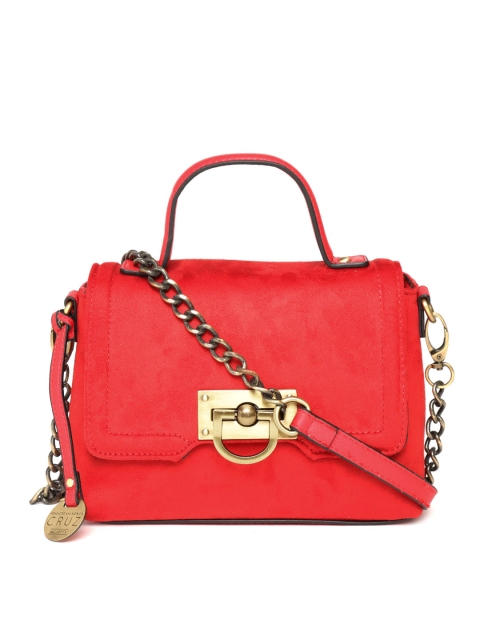 

CARPISA Red Solid Satchel with Detachable Sling Strap