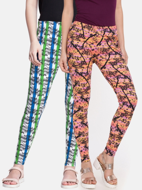

Dollar Missy Women Set of 2 Printed Ankle Leggings, Multi