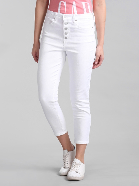

GAP Women's Mid Rise Curvy True Skinny Crop Jeans, White