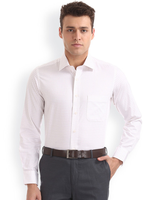 

Arrow Men Beige Regular Fit Checked Casual Shirt