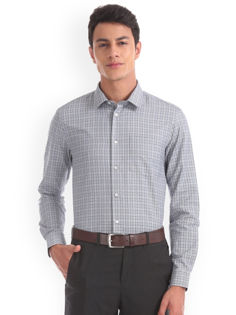 

Arrow New York Men Grey & Black Slim Fit Solid Casual Shirt