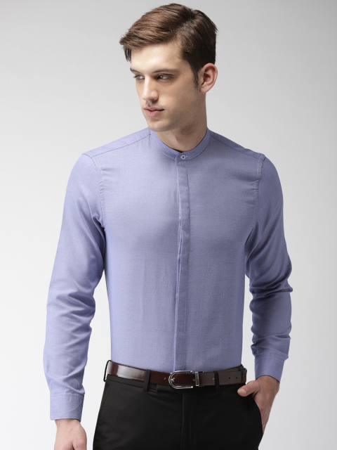 

Arrow New York Men Blue Slim Fit Self-Design Formal Shirt