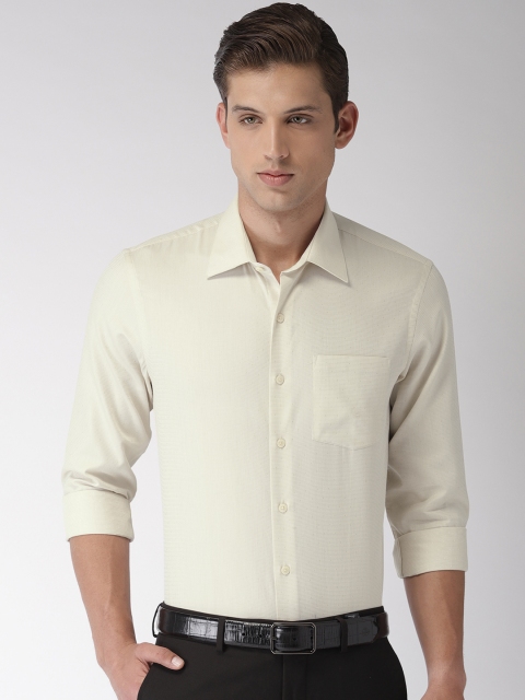 

Arrow Men Beige Slim Fit Self-Design Formal Shirt