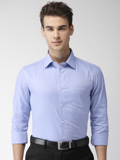 

Arrow Men Blue Slim Fit Self Design Formal Shirt
