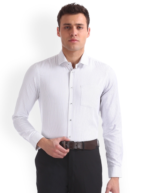 

Arrow New York Men White & Black Slim Fit Striped Casual Shirt