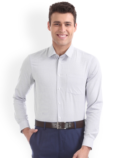 

Arrow New York Men Grey & Black Slim Fit Printed Formal Shirt