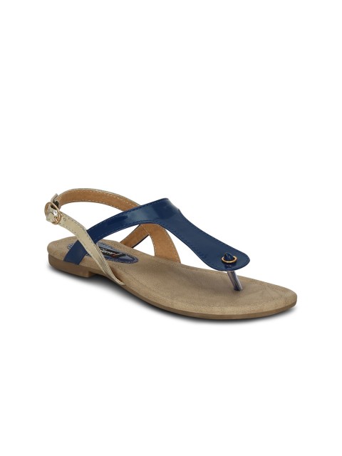 

Get Glamr Women Blue Solid Synthetic T-Strap Flats