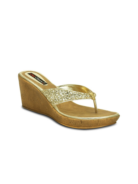 

Get Glamr Women Gold-Coloured Embellished Sandals