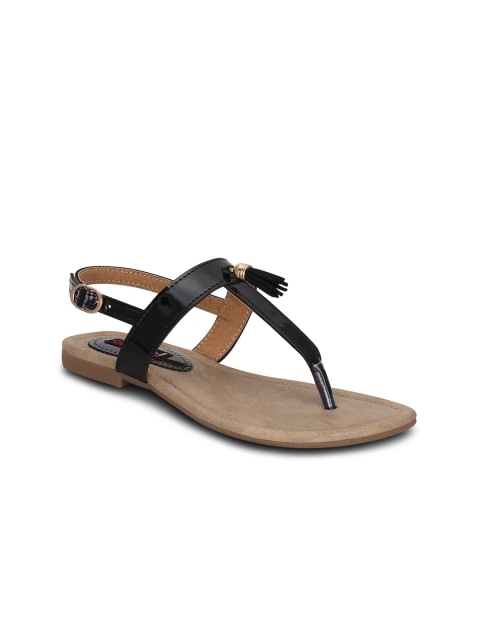 

Get Glamr Women Black Solid Synthetic T-Strap Flats