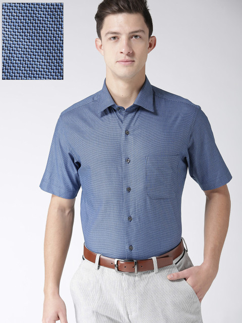 

Arrow Men Blue Regular Fit Self Design Casual Shirt