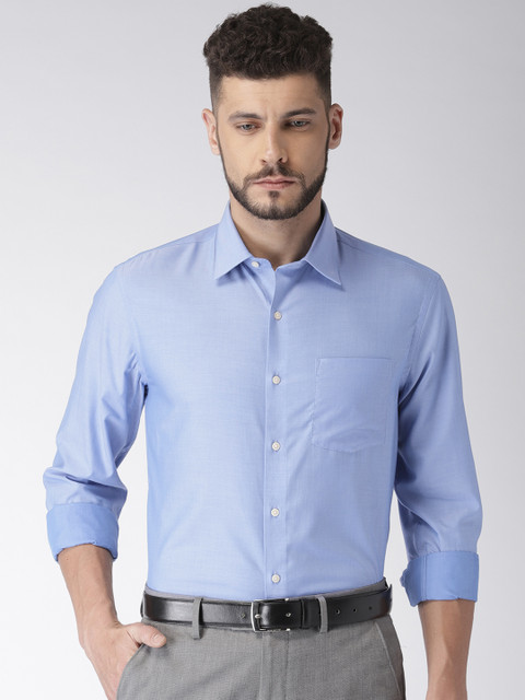 

Arrow Men Blue Slim Fit Solid Wrinkle Free Formal Shirt